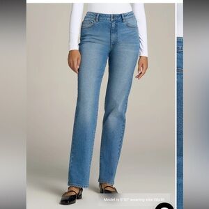 American Tall Harper High Rise Straight Stretch Tall Jeans Colorado Blue 31x35